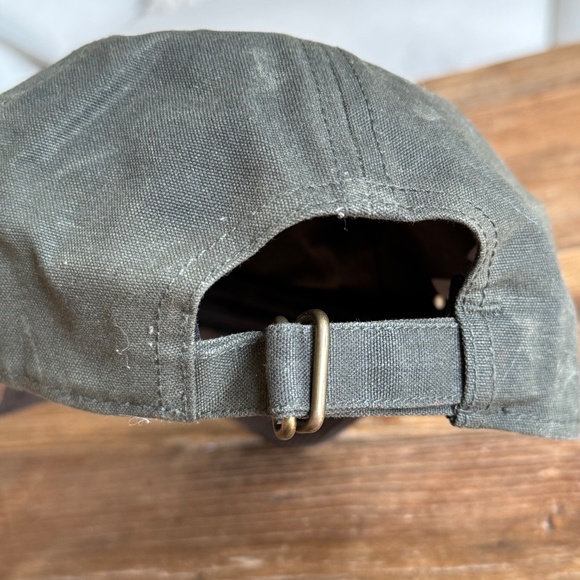 J Crew Hat Mens Strapback Olive Green Waxed Canvas and corduroy Cap - Picture 5 of 7